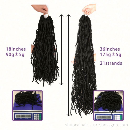 Soft Nu Locs 36 inches In synthetic Hair Extension 18 24 inch bobbiboss Crochet Hair Braids Dreadlocks Goddess Faux Locs